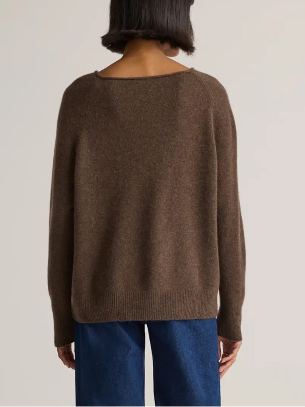 Quince 100% Mongolian Cashmere Relaxed Boatneck Sweater Brown Size Large - Picture 3 of 15